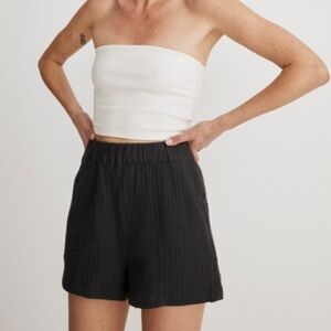 Madewell Easy Pull On Shorts In Lightspun Coal Gray Size XS